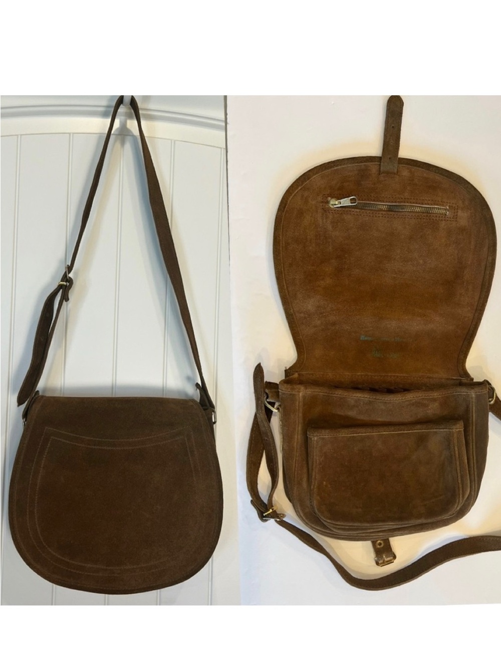 Brown Suede Crossbody Bag / Satchel / Shoulder bag